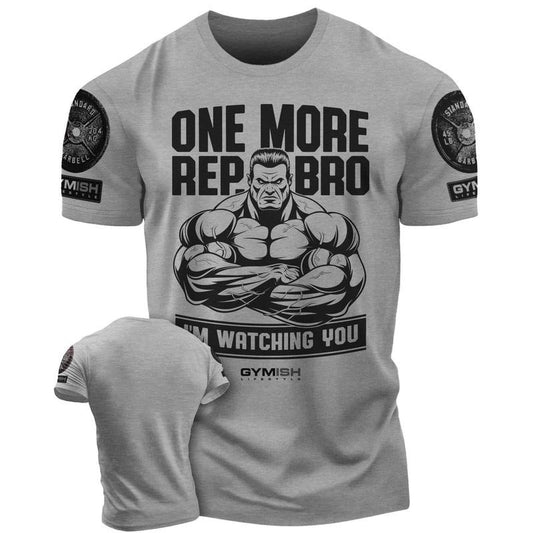 033. One More Rep, Bro! Funny Workout T-Shirt for Men