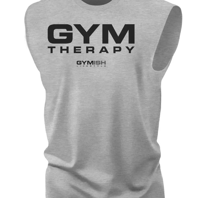 055. Gym Therapy Funny Motivational Workout Gym T-Shirt for Men
