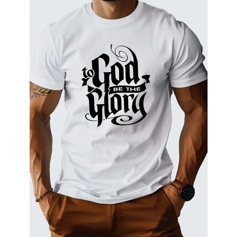1 pc, 100% cotton T-shirt, GOD GLORY Pure Cotton Men's Tshirt Comfort Fit Made in USA