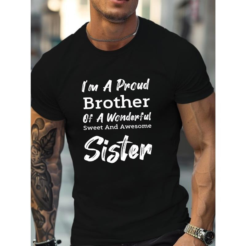 1 pc, 100% cotton T-shirt, Pride in sibling relationship G500 pure cotton men's T-shirt comfort fit Made in USA