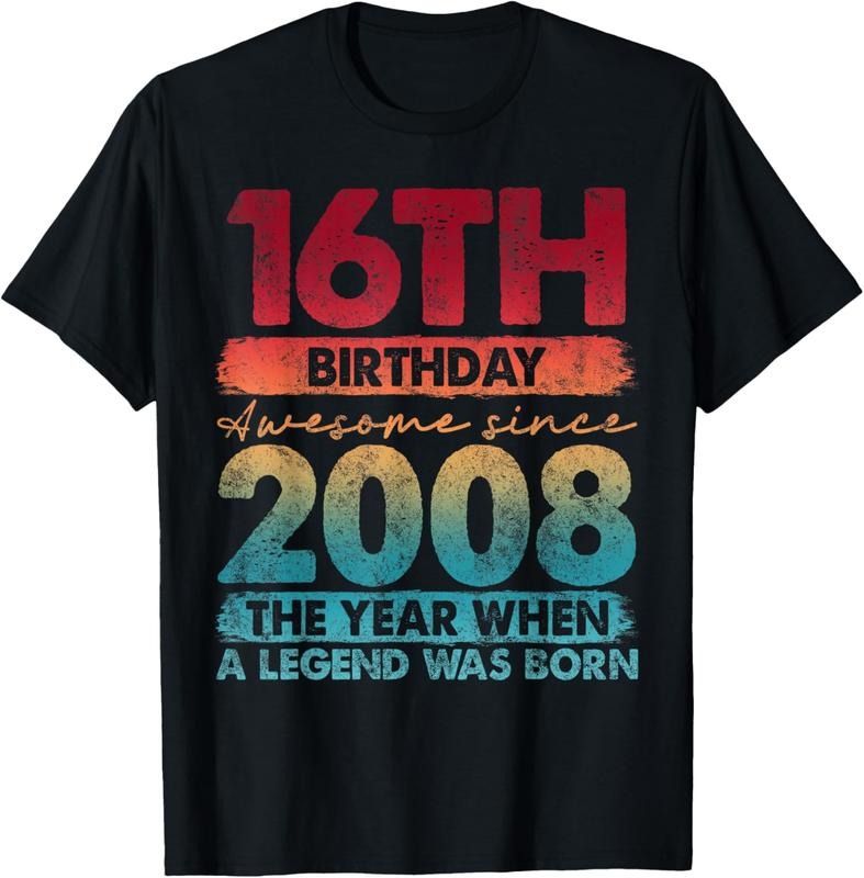 100% Cotton 16th Birthday 16 Year Old Gifts Vintage 2008 Limited Edition T-Shirt