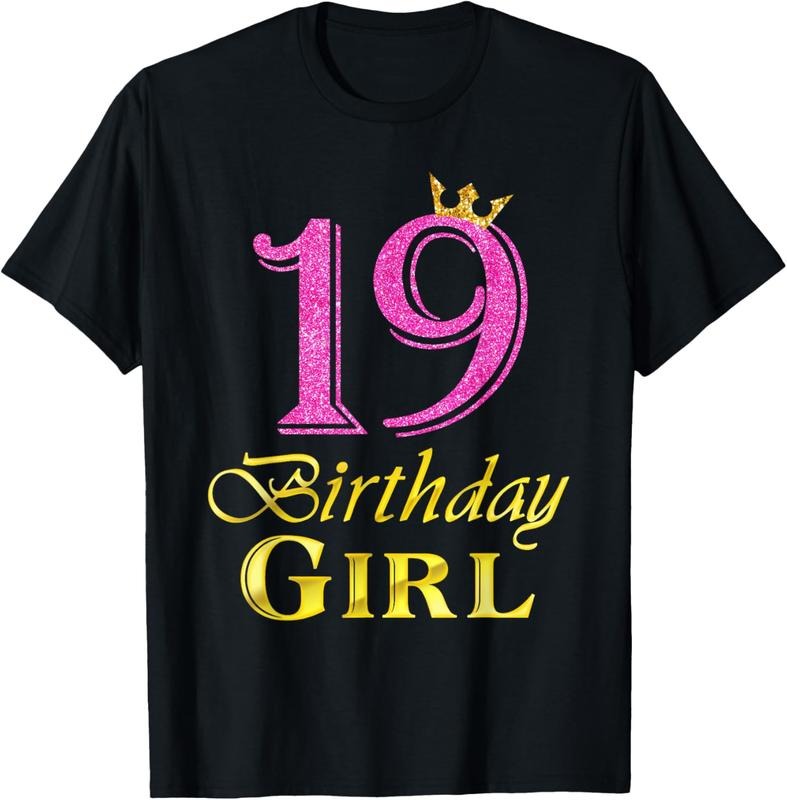100% Cotton 19th Birthday Girl Princess Shirt 19 Years Old 19th Birthday T-Shirt