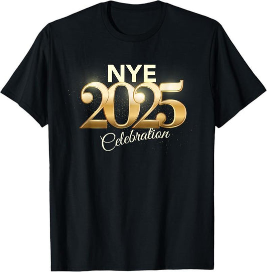 100% Cotton 2025 Happy New Year Party Supplies NYE 2025 Family Matching T-Shirt