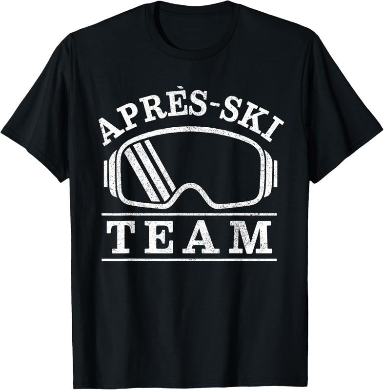 100% Cotton Apres Ski Goggles Party Team Skier Gift T-Shirt