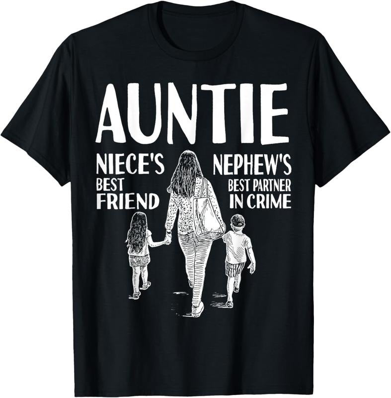 100% Cotton Auntie Niece's Best Friend Nephew's Best Partner In Crime T-Shirt