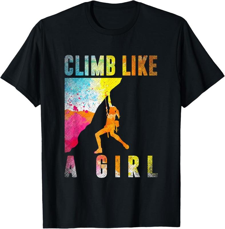 100% Cotton Bouldering Rock Climber Women Girls Rock Climbing T-Shirt