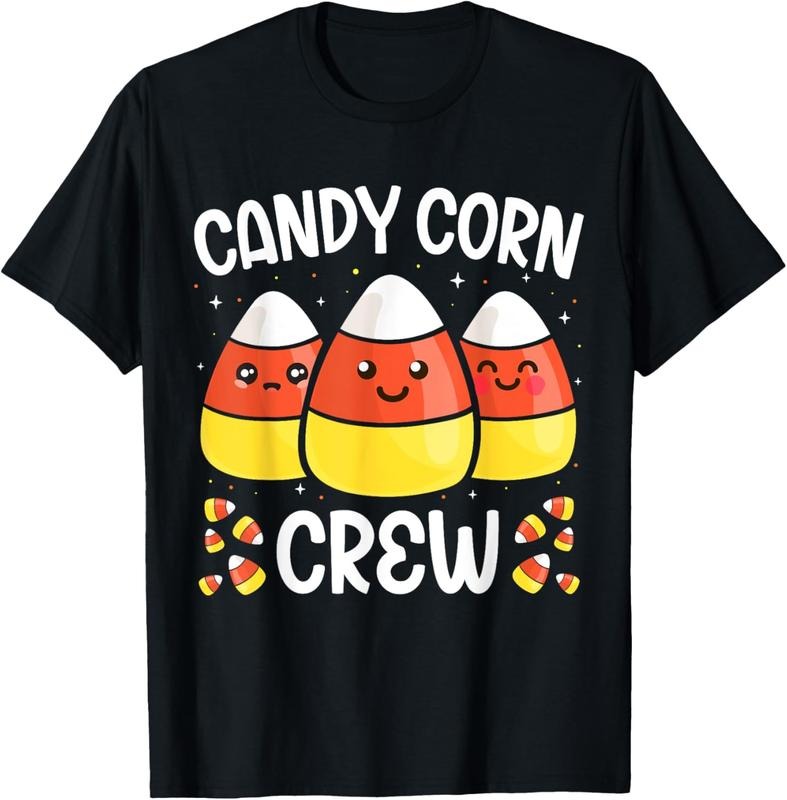100% Cotton Candy Corn Crew Halloween Costume Men Women Friends T-Shirt