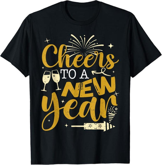 100% Cotton Cheer To A New Year 2025 Happy New Year New Years Eve Party T-Shirt