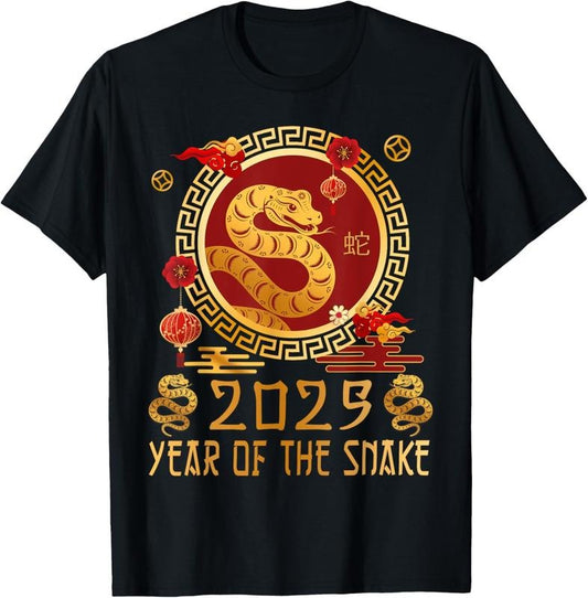 100% Cotton Chinese New Year 2025 Year Of The Snake Happy New Year 2025 T-Shirt