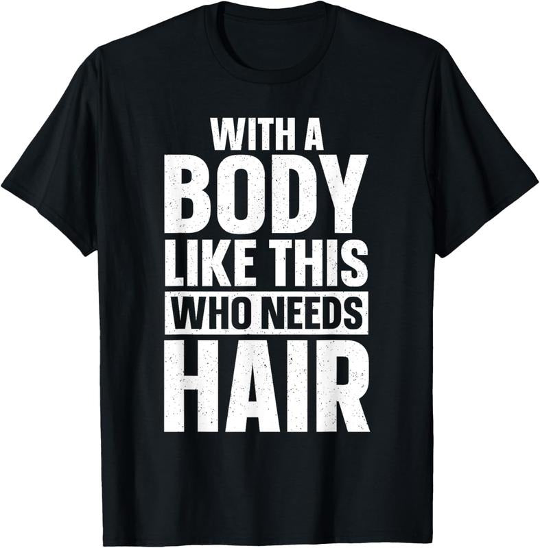 100% Cotton Cool Bald Guy Design For Men Dad Husband Bald Head Bald Man T-Shirt