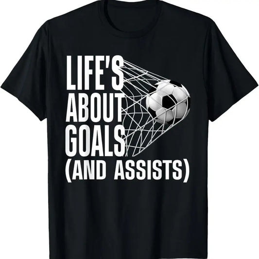 100% Cotton Cool Soccer For Men Women Soccer Lovers Player Football Goal T-Shirt
