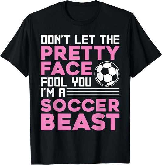 100% Cotton Cool Soccer For Women Teen Girls Soccer Lover Player Sports T-Shirt