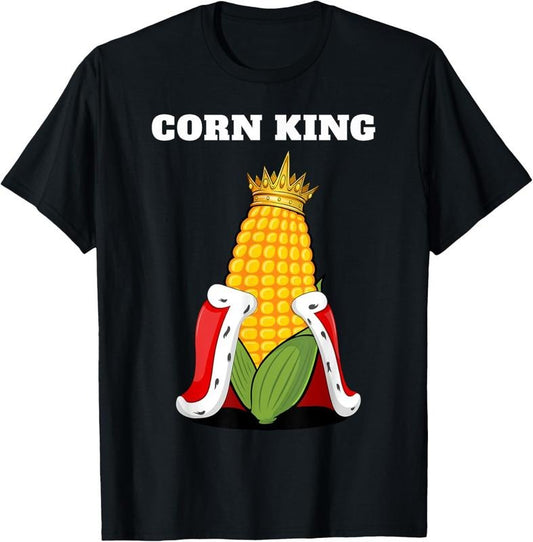 100% Cotton Corn King | Mens Corn Lover Shirt | Sweetcorn Shirt | Corn T-Shirt