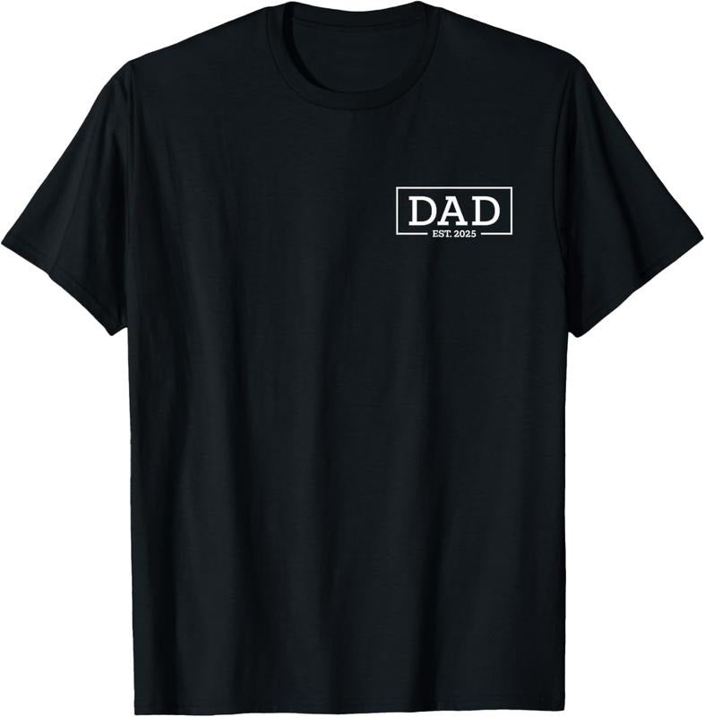 100% Cotton Dad Est 2025 New Dad, Promoted To Dad 2025 First-Time Dad T-Shirt