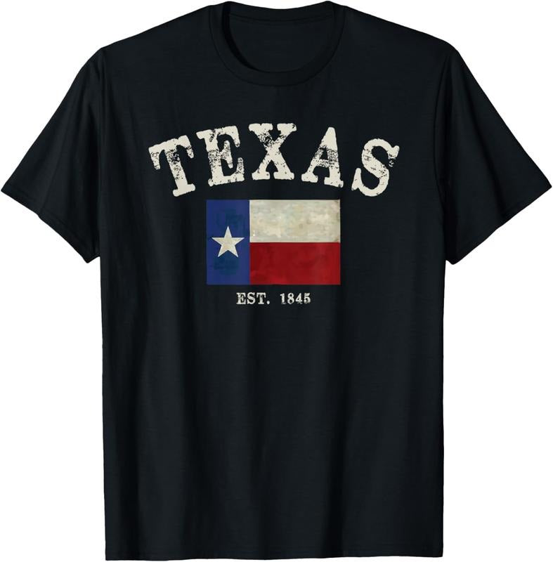 100% Cotton Distressed Texas State Flag T-Shirt