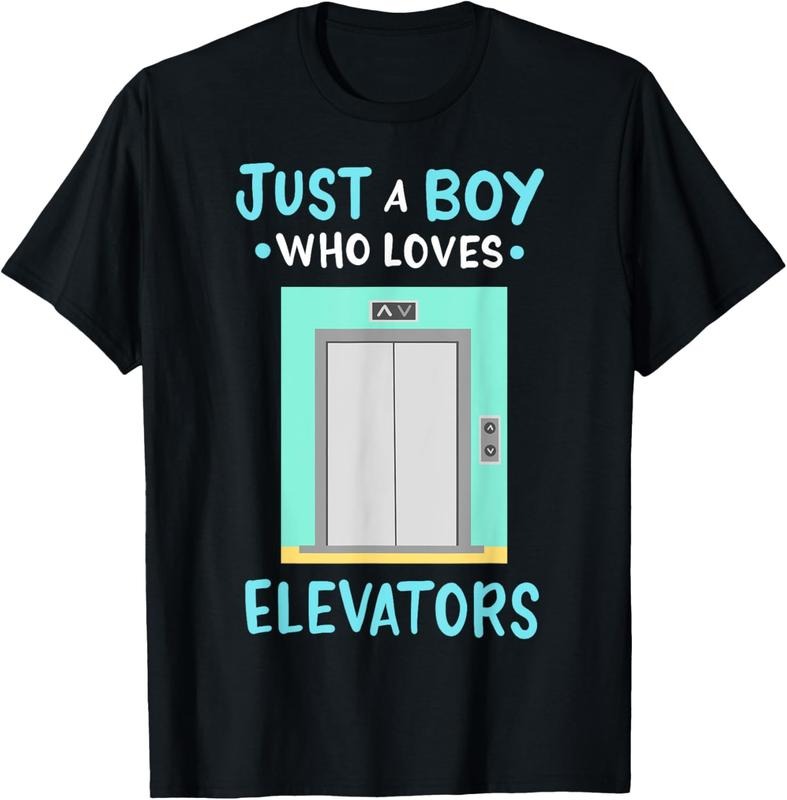 100% Cotton Elevator Just a Boy Who Loves Elevators T-Shirt