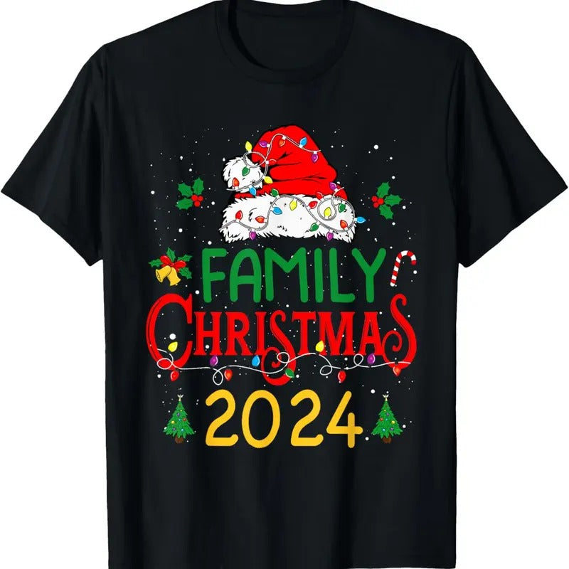 100% Cotton Family 2024 Christmas Matching Outfits Team Santa Elf Squad T-Shirt