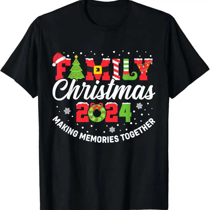 100% Cotton Family Christmas 2024 Matching Outfit Xmas Squad Santa Group T-Shirt