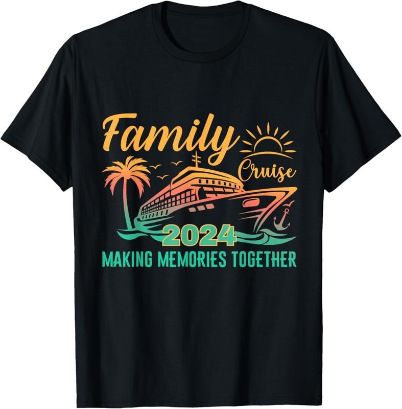 100% Cotton Family Cruise 2024 Making Memories Together Vacation Boat T-Shirt