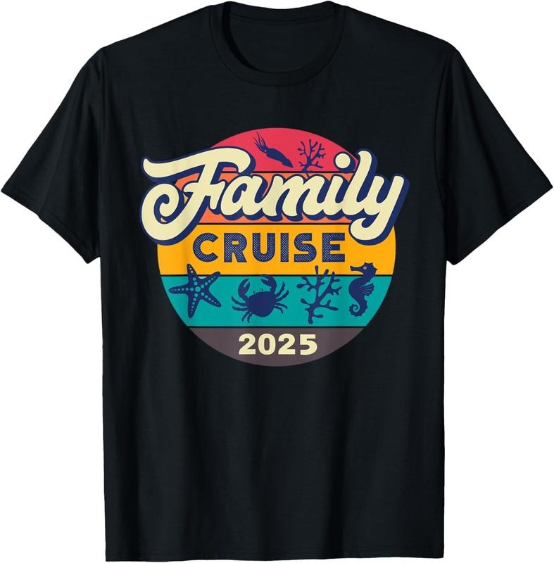 100% Cotton Family Cruise 2025 Summer Vacation Trip Matching Beach Crew T-Shirt