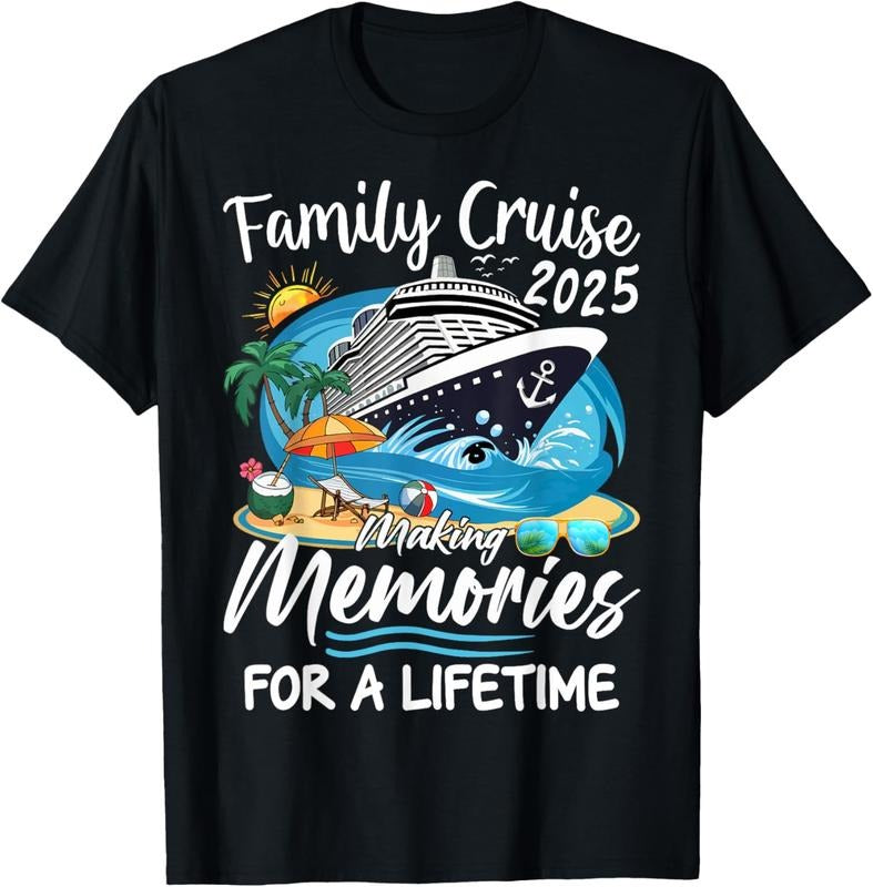 100% Cotton Family Cruise 2025 Vacation Family Reunion Cruise Ship Party T-Shirt