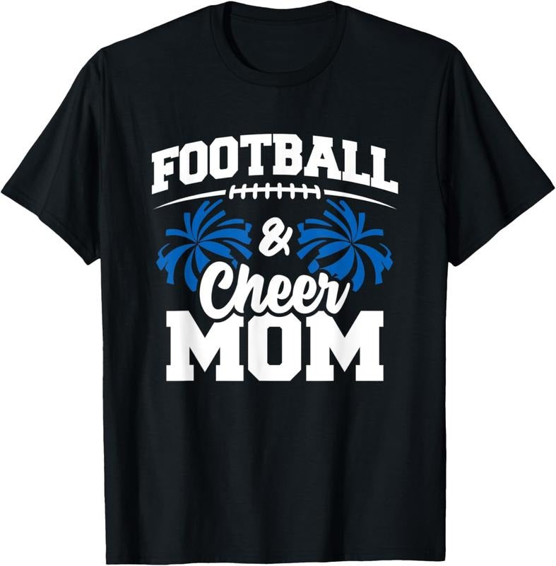 100% Cotton Football Cheer Mom - High School Cheerleader - Cheerleading T-Shirt