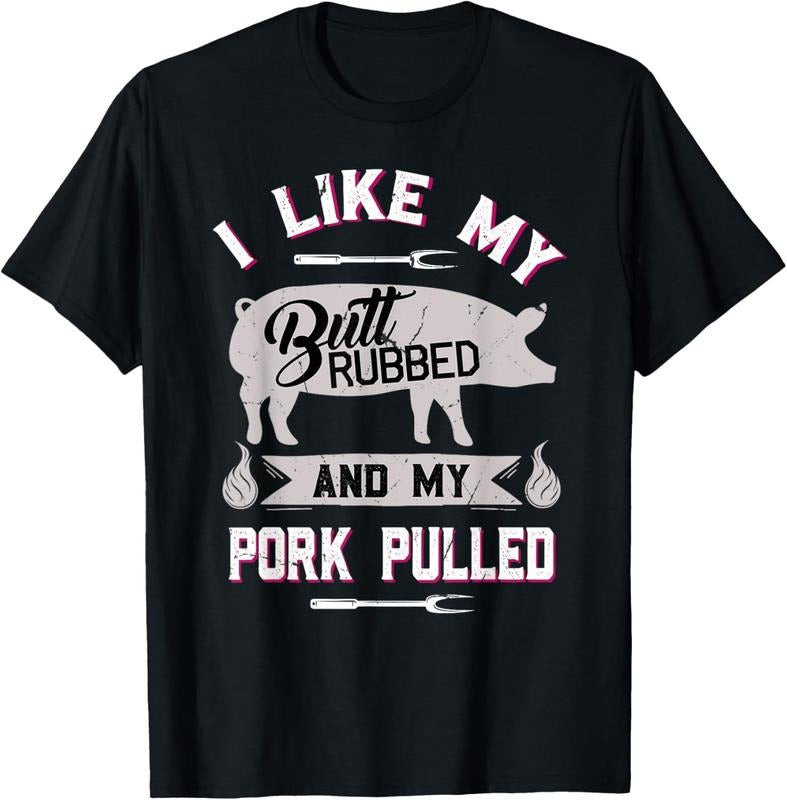 100% Cotton Funny BBQ Grilling Quote Pig Pulled Pork T-Shirt