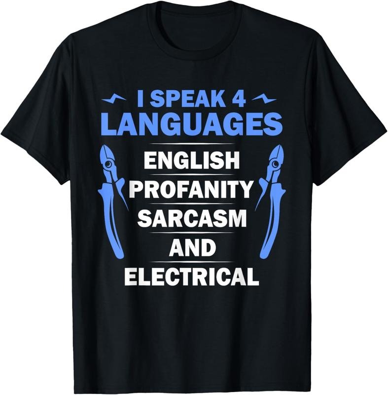 100% Cotton Funny Electrician Art Men Women Electrical Engineer Humor T-Shirt