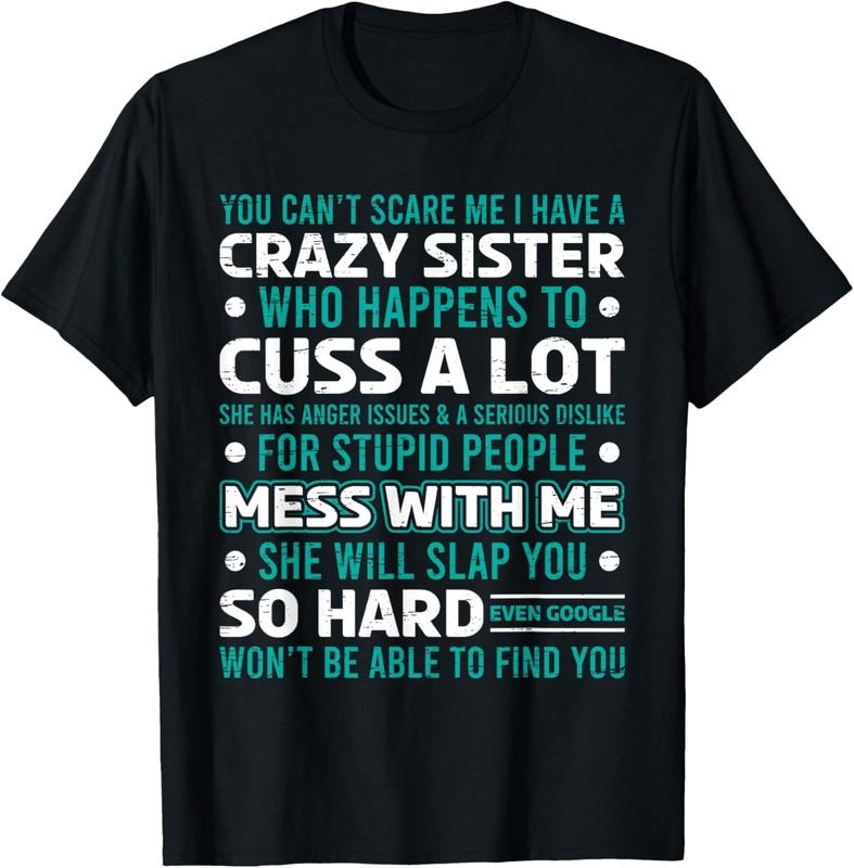 100% Cotton Funny Gift for Brother From Awesome Sister Birthday T-Shirt