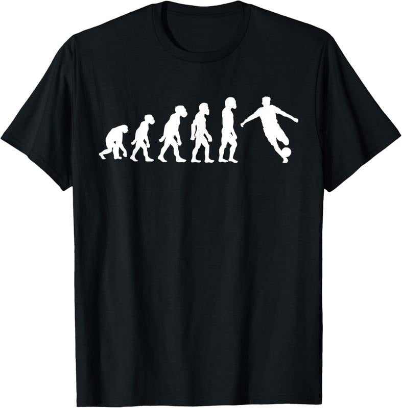 100% Cotton Funny Human Soccer Player Evolution Football T-Shirt