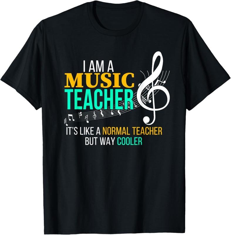 100% Cotton Funny Music Teacher T Shirt Music Teacher Cool Teacher Gifts T-Shirt