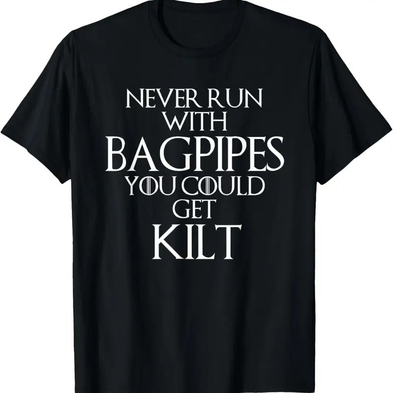 100% Cotton Funny Scottish Bagpipe Kilt Scotland Pride Gift T-Shirt