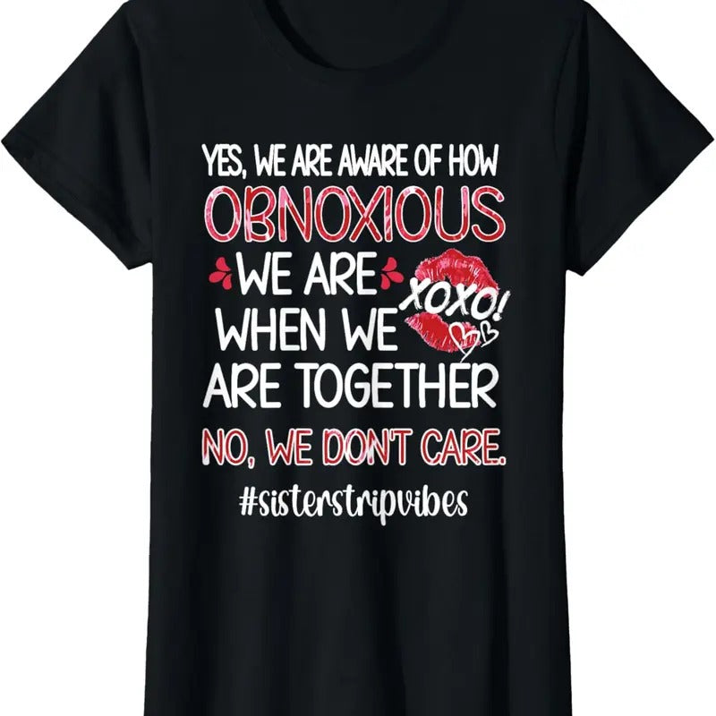 100% Cotton Funny Sisters Trip Vacation Travel Sisters Weekend T-Shirt