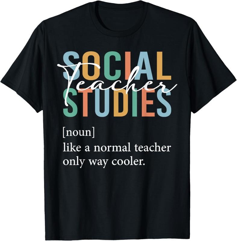 100% Cotton Funny Social Studies Teacher Definition For Women & Men T-Shirt
