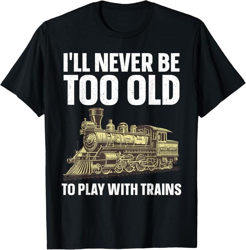 100% Cotton Funny Train Art For Men Women Railroad Model Train Lover T-Shirt
