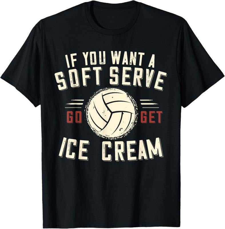 100% Cotton Funny Volleyball For Girls Teens Women Volleyball T-Shirt