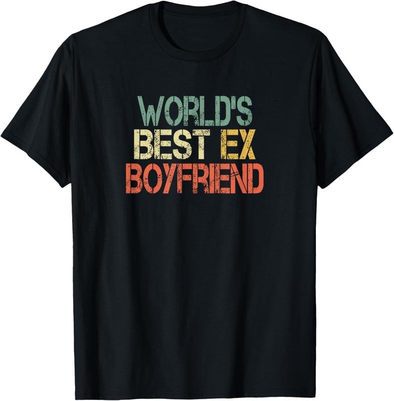 100% Cotton Funny World's Best Ex Boyfriend Cool Retro Design Boys Mens T-Shirt
