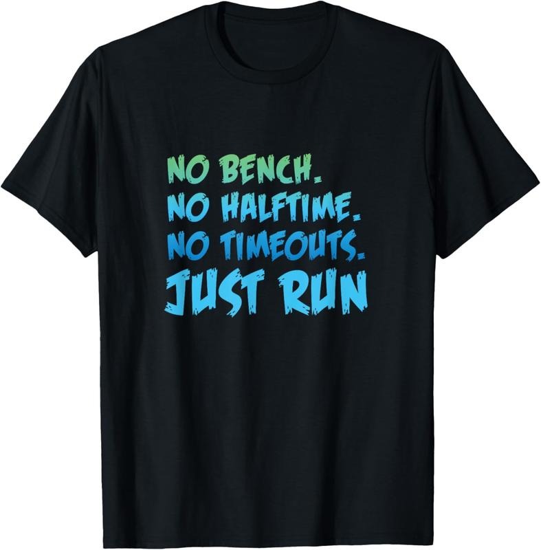 100% Cotton Funny XC Cross Country Running Gift No Bench No Halftime Short Sleeve T-Shirt