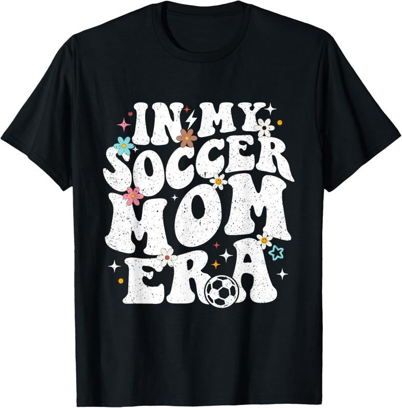 100% Cotton Funny vintage In My Soccer Mom Era Football Mama Groovy life T-Shirt