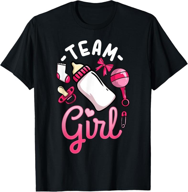100% Cotton Gender Reveal Party Team Girl T-Shirt