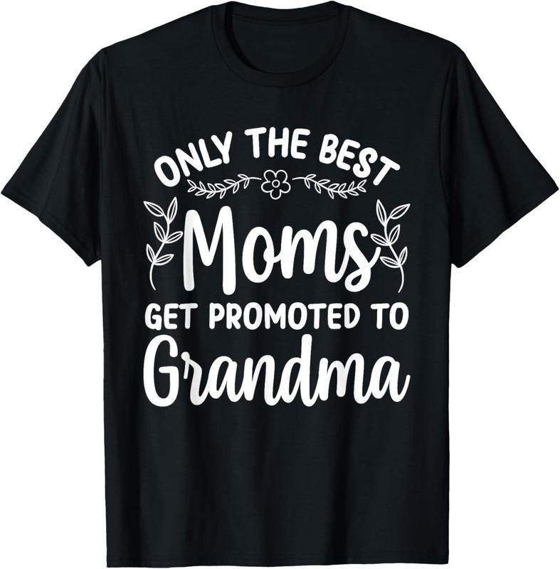 100% Cotton Grandma Art For Women Mom Promoted To Grandmother Grandma T-Shirt