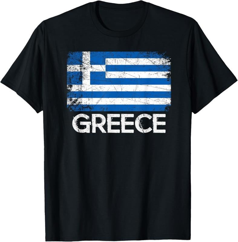 100% Cotton Greek Flag T-Shirt | Vintage Made In Greece Gift T-Shirt