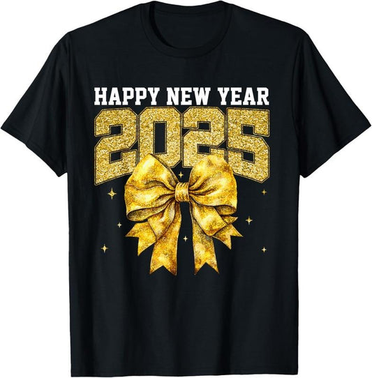 100% Cotton Groovy Happy New Year 2025 Shirts Men Women New Year's Eve T-Shirt