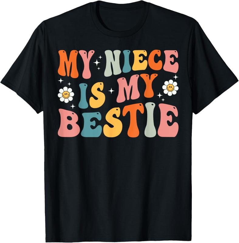 100% Cotton Groovy My Niece Is My Bestie Aunt And Niece Matching T-Shirtstyle{n002}2