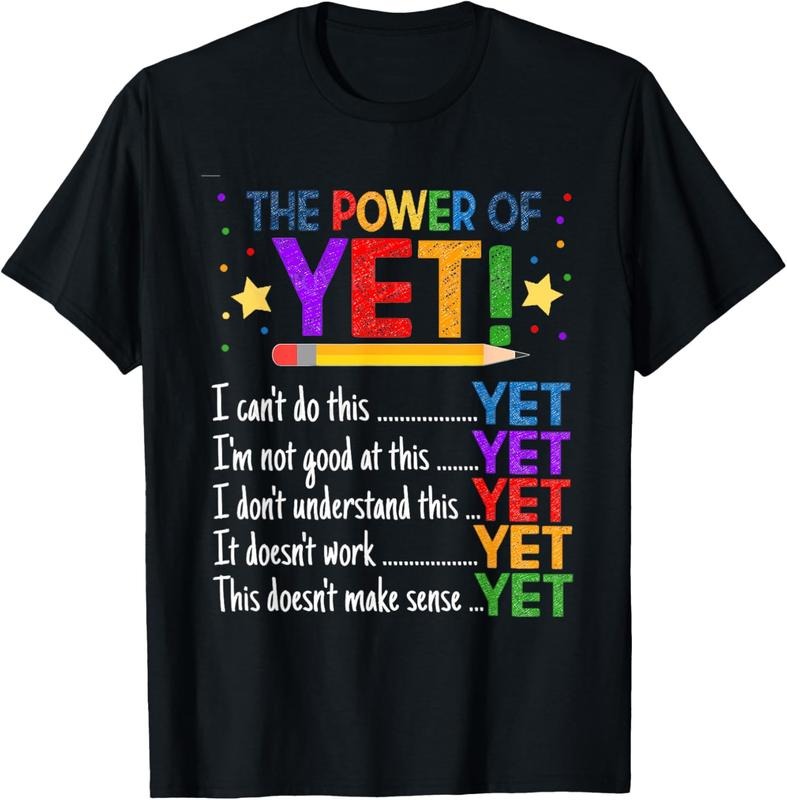 100% Cotton Growth Mindset Teacher Kindness Power Of Yet Inspirational T-Shirt