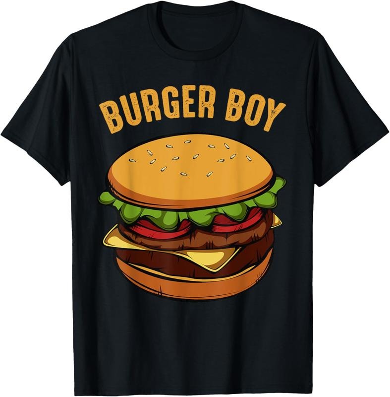 100% Cotton Hamburger Cheeseburger Burger Boy Funny Fast Food Lover T-Shirt
