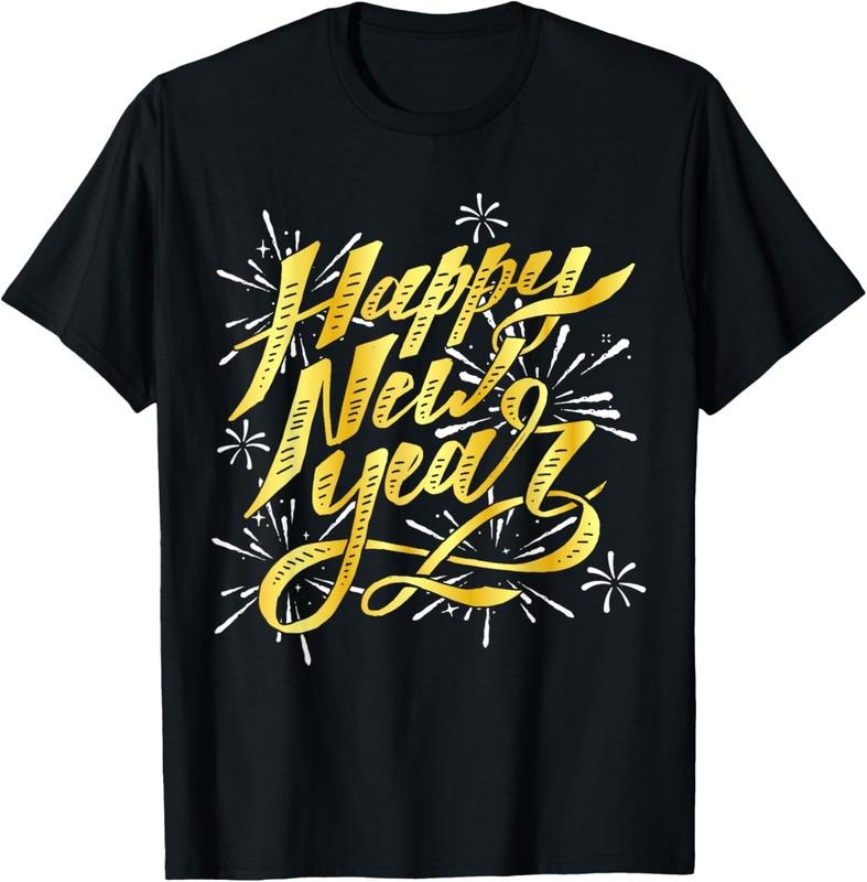 100% Cotton Happy New Year 2025 Men Women   New Years Eve T-Shirt