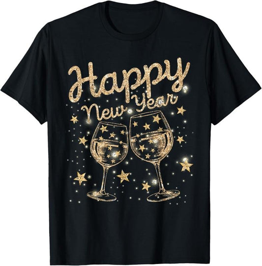 100% Cotton Happy New Year Champagne New Years Men Women T-Shirt