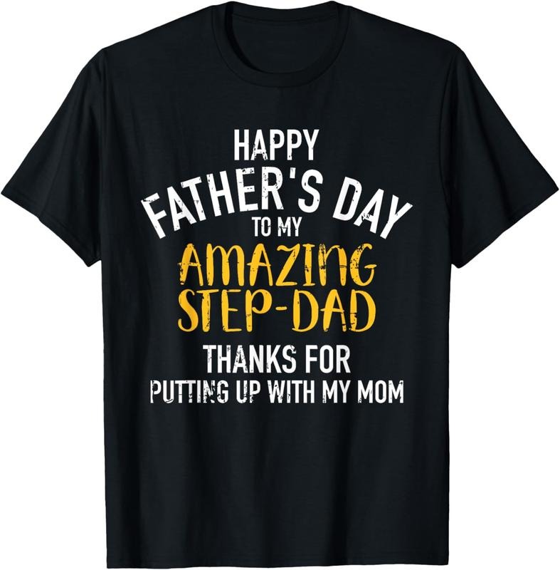 100% Cotton Happy father's day step dad T-Shirt