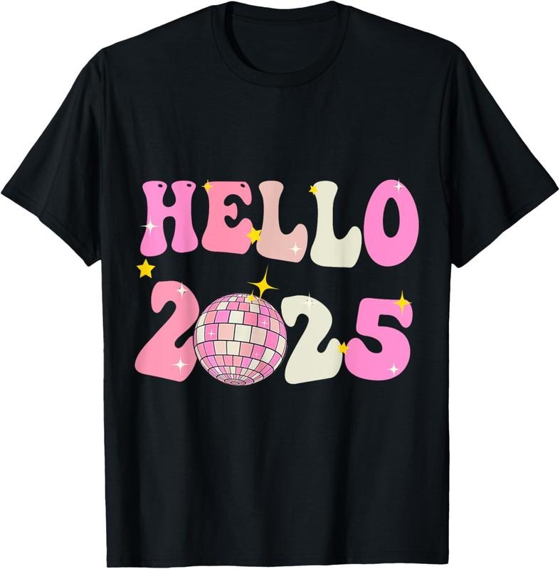 100% Cotton Hello 2025 New YearT-Shirt